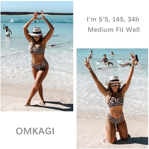 OMKAGI Other - 2 Piece Bandeau Off Shoulder Bikini Swimsuit Small